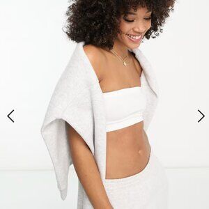 ❤️‍🔥BOGO FREE cotton on ribbed white bandeau strapless crop bra top M/L